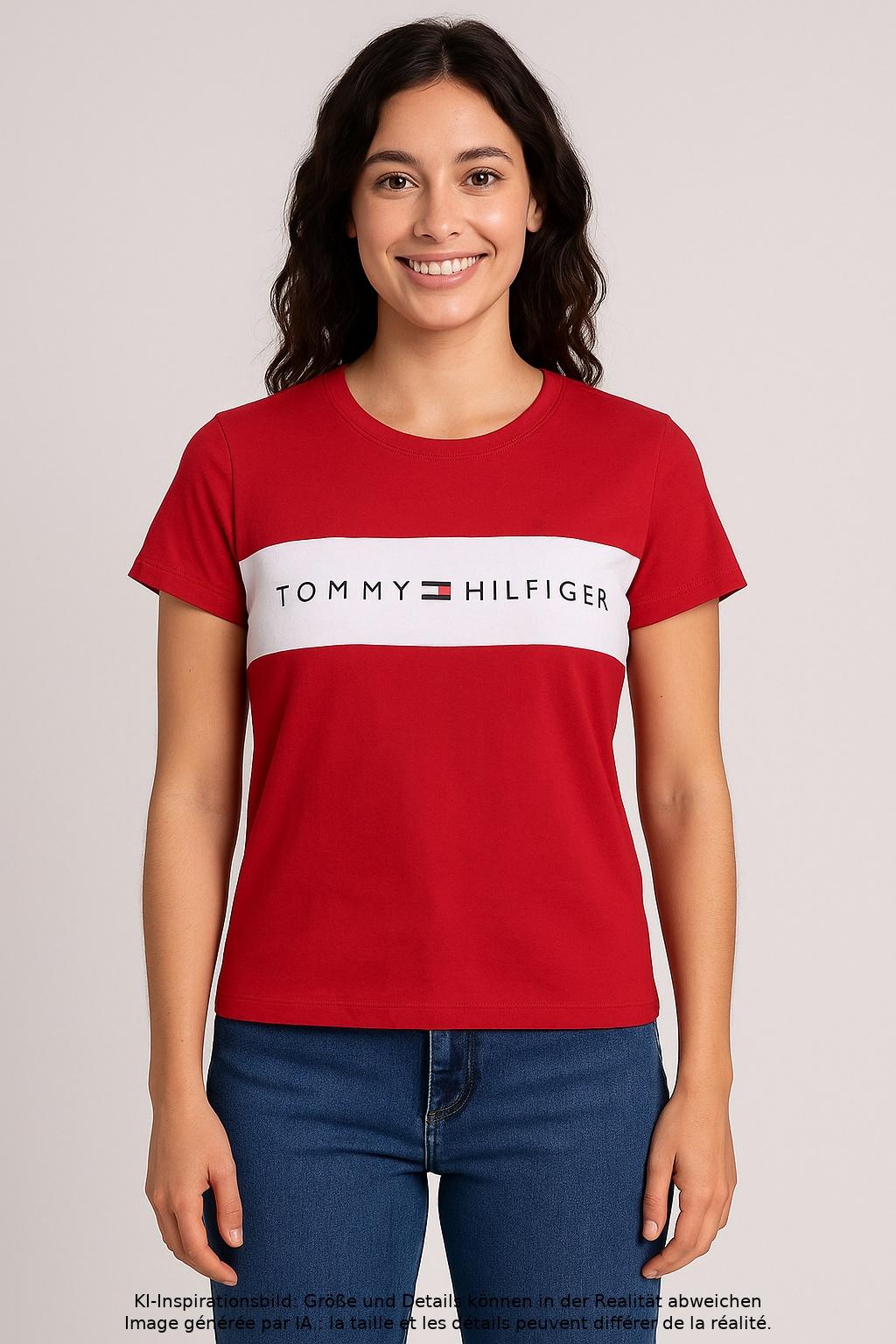 

Tommy Hilfiger Damen T-Shirt, rot, Gr. 36