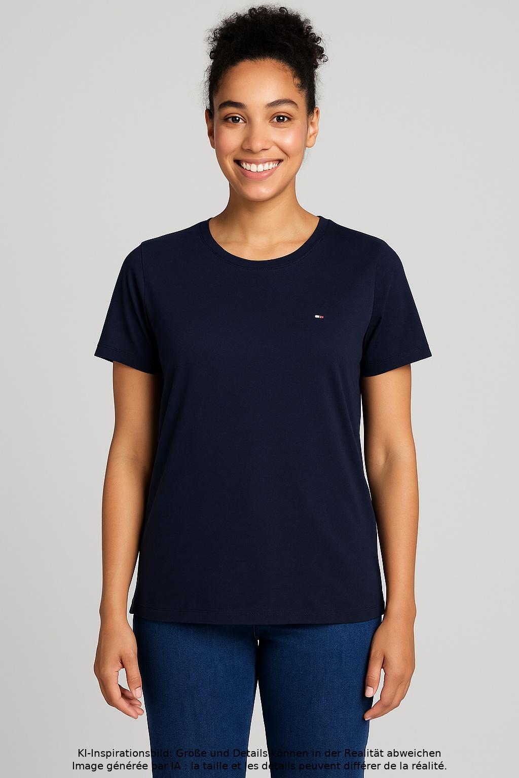 

Tommy Hilfiger Damen T-Shirt, marineblau, Gr. 42