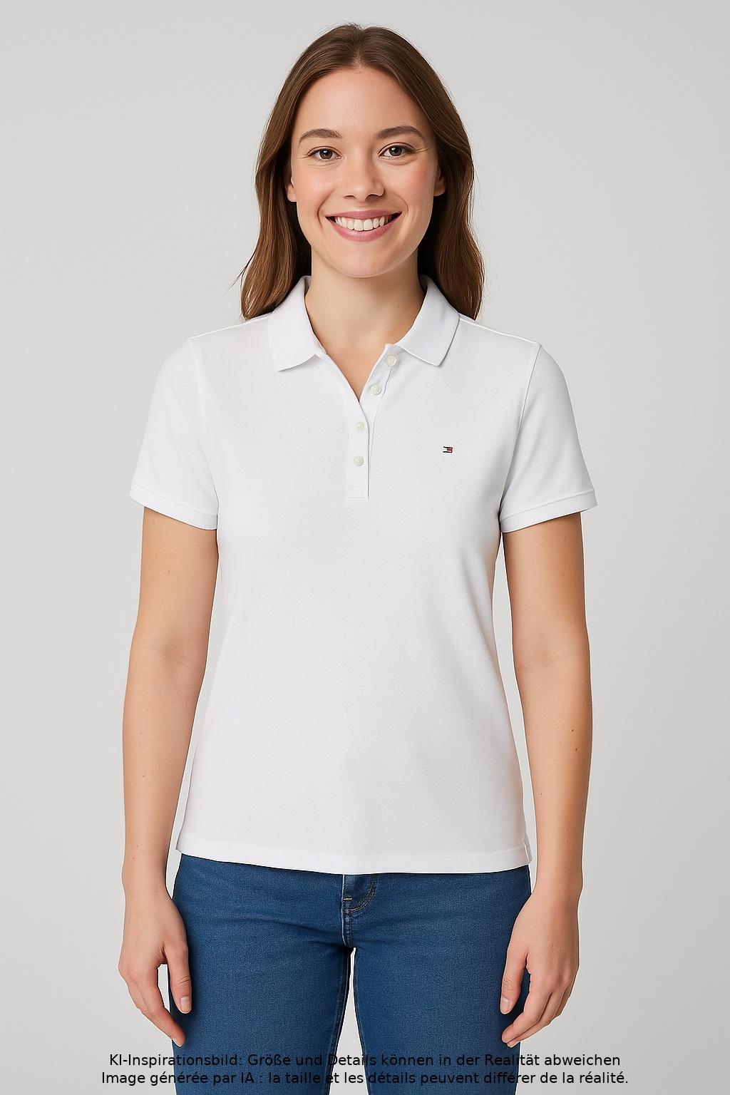 

Tommy Hilfiger Damen Poloshirt, weiß, Gr. 38