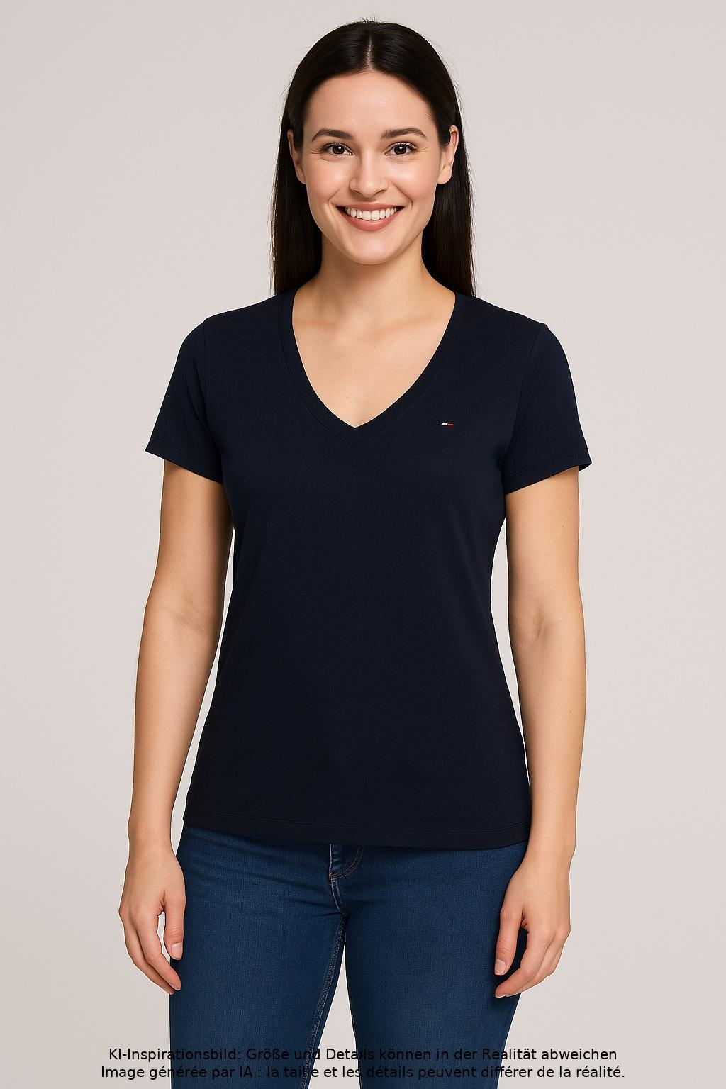 

Tommy Hilfiger Damen T-Shirt, marineblau, Gr. 38