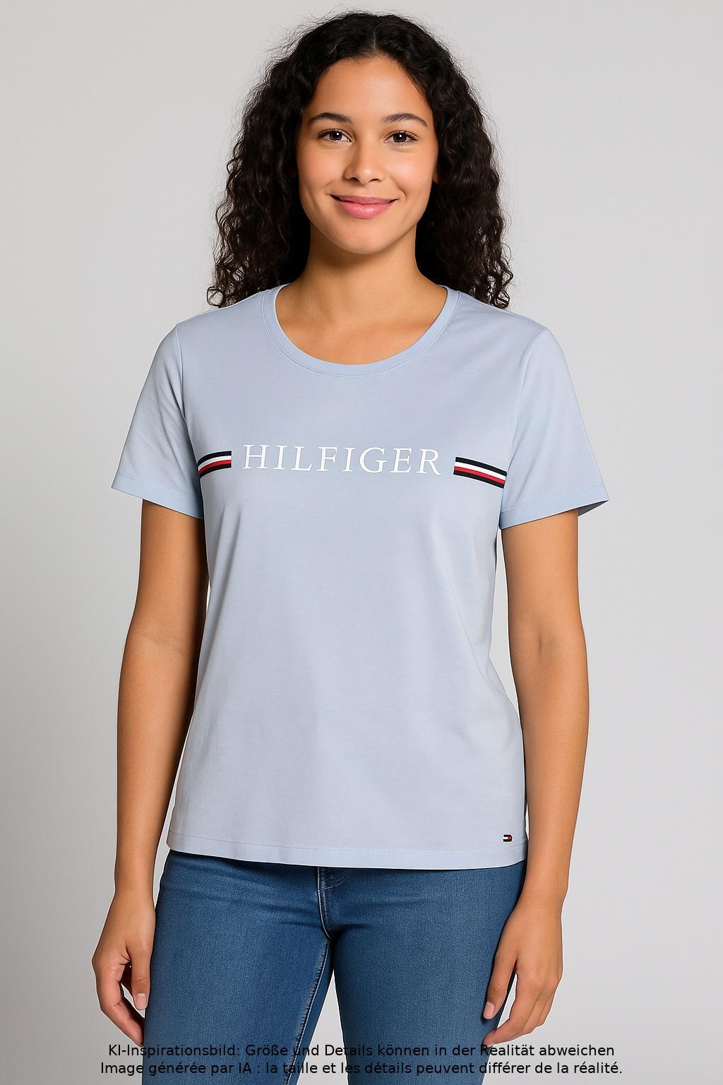 

Tommy Hilfiger Damen T-Shirt, hellblau, Gr. 36