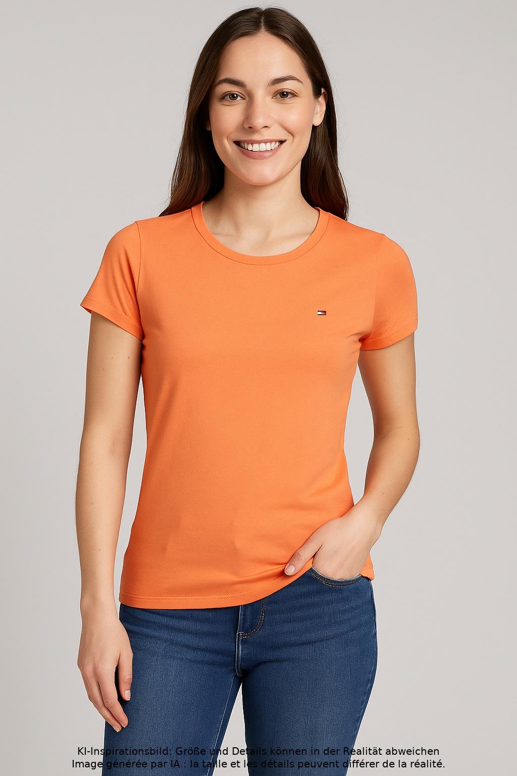 

Tommy Hilfiger Damen T-Shirt, orange, Gr. 34