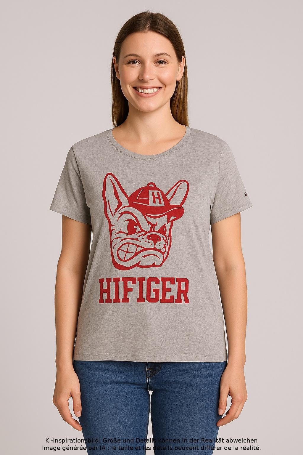 

Tommy Hilfiger Damen T-Shirt, grau, Gr. 38