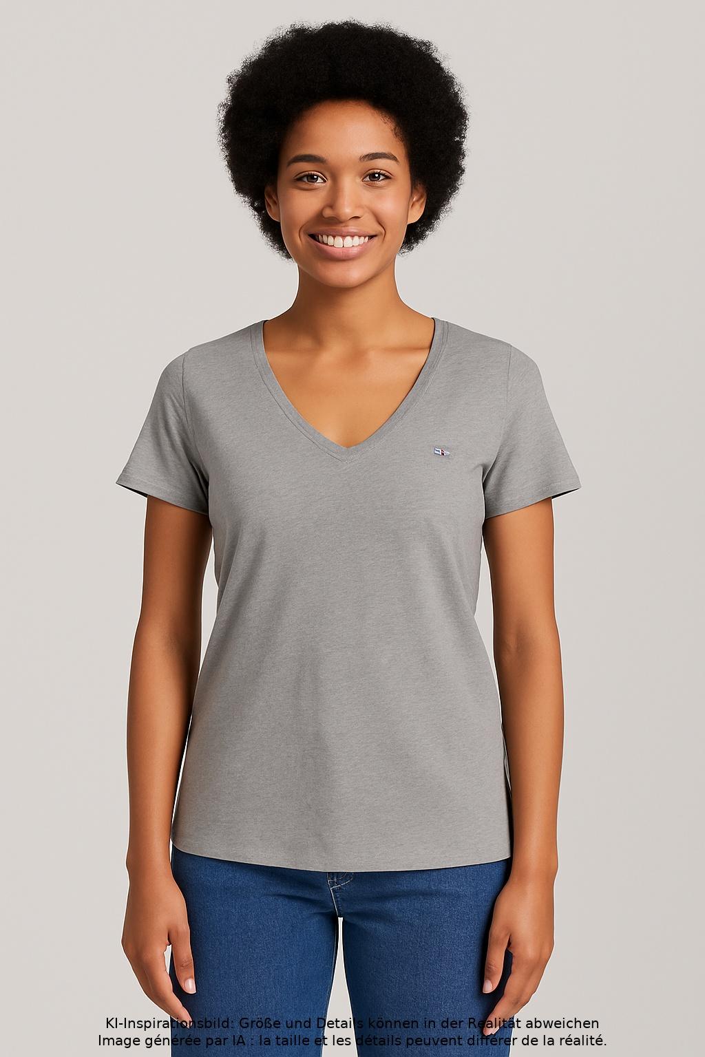 

Tommy Hilfiger Damen T-Shirt, grau, Gr. 42