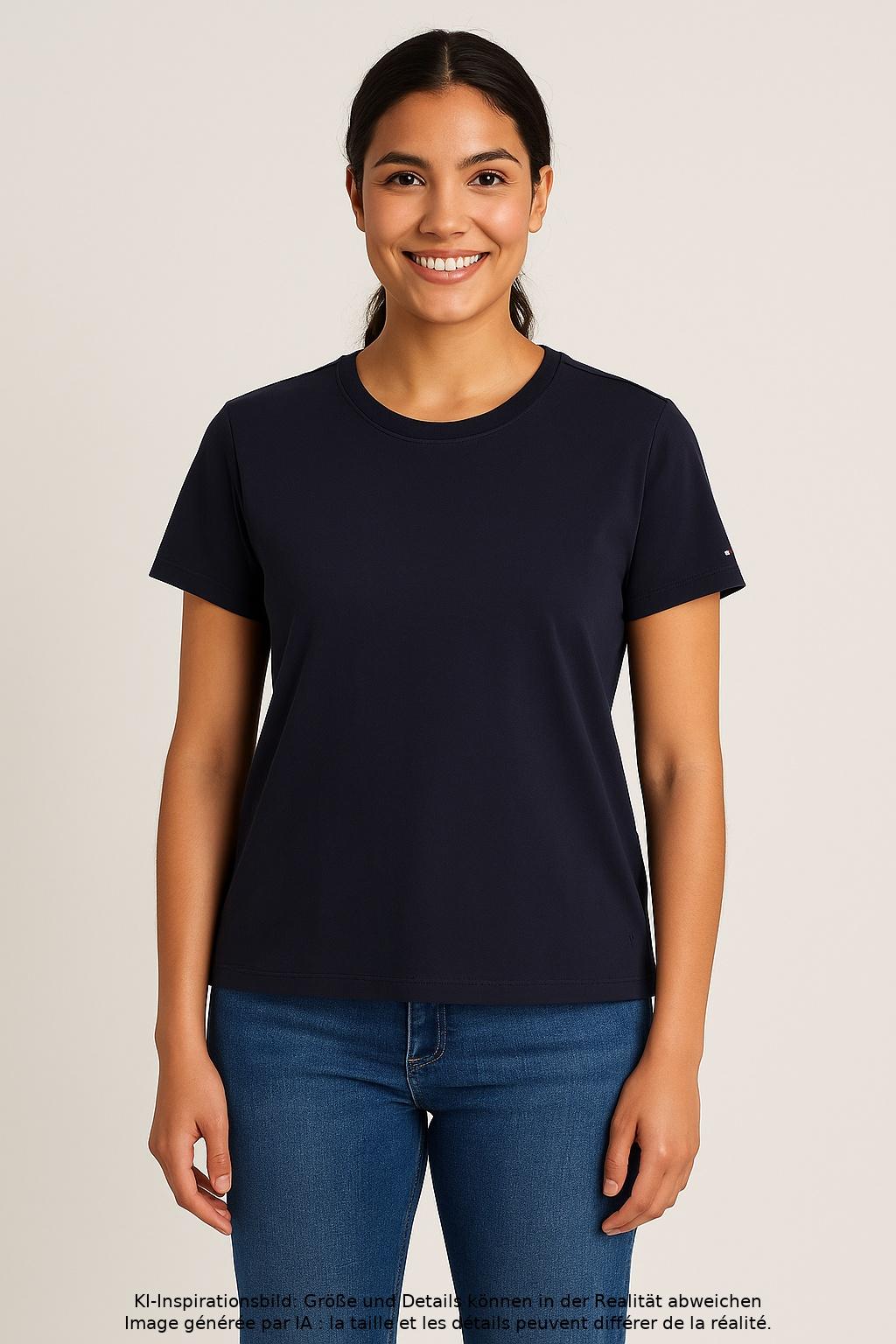 

Tommy Hilfiger Damen T-Shirt, marineblau, Gr. 48