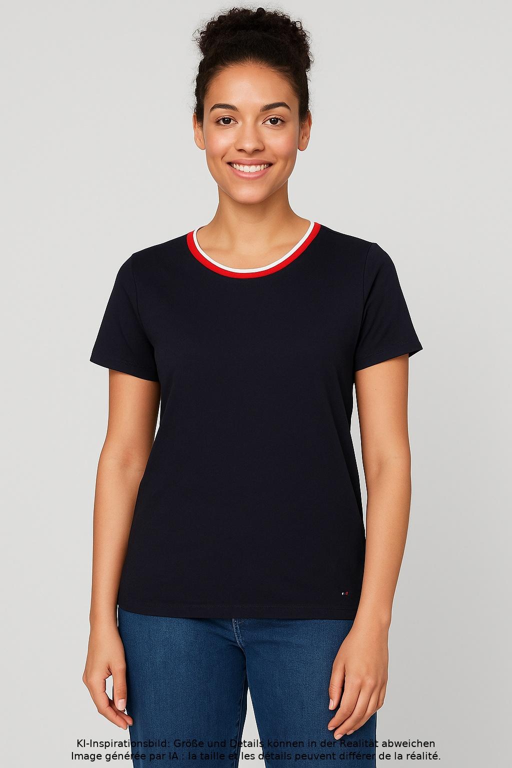 

Tommy Hilfiger Damen T-Shirt, marineblau, Gr. 38