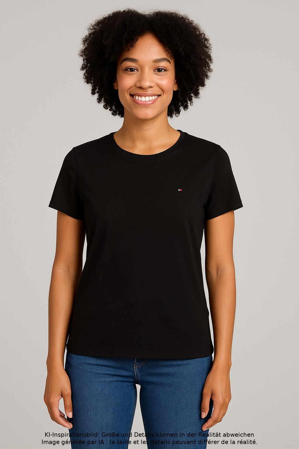 

Tommy Hilfiger Damen T-Shirt, schwarz, Gr. 38