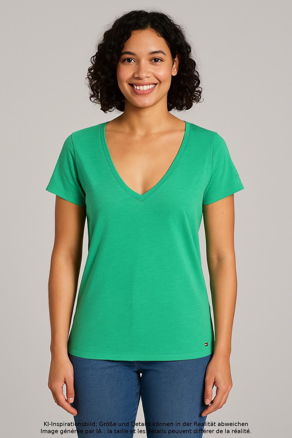 

Tommy Hilfiger Damen T-Shirt, grün, Gr. 38