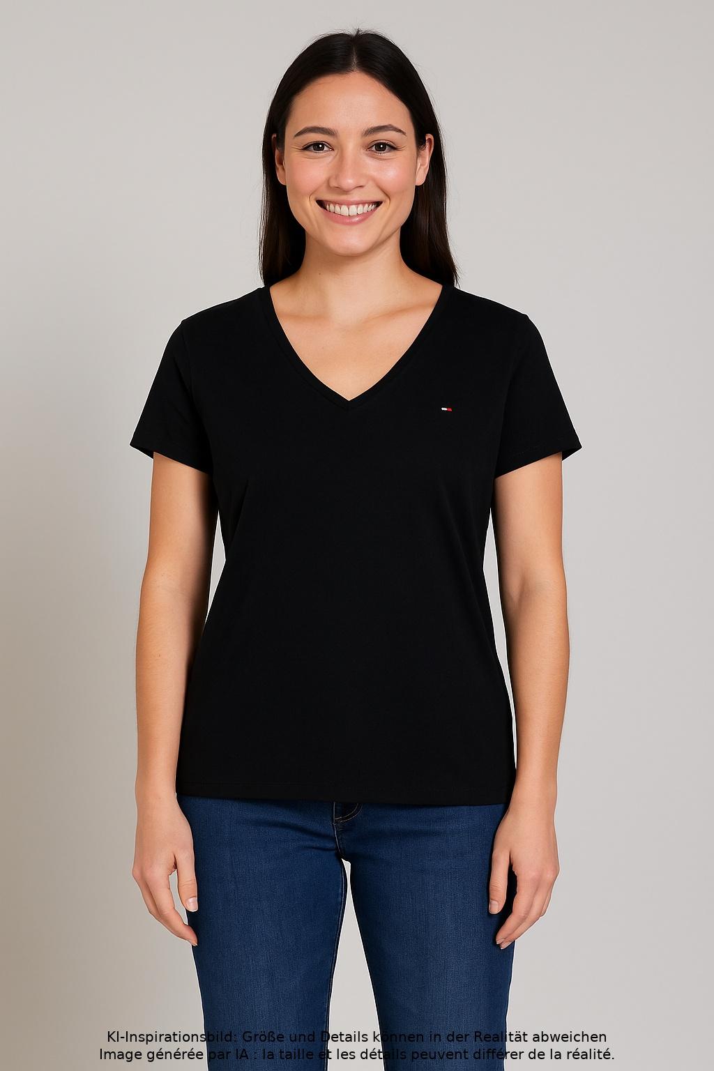 

Tommy Hilfiger Damen T-Shirt, schwarz, Gr. 38