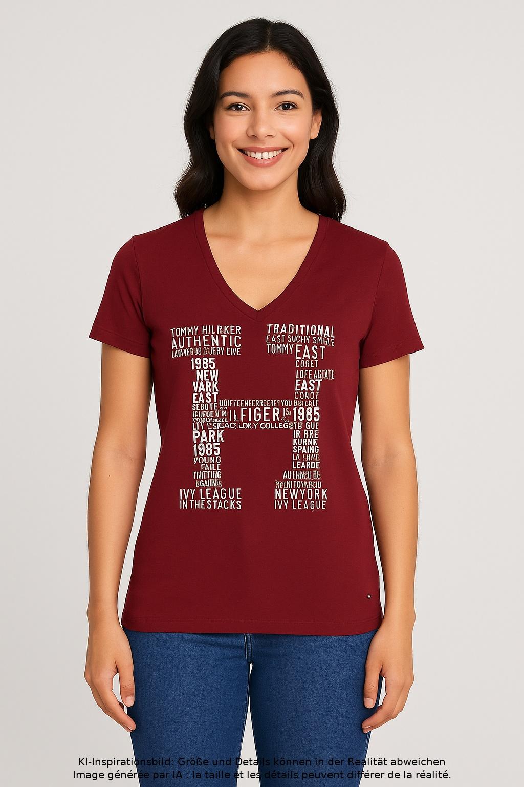 

Tommy Hilfiger Damen T-Shirt, rot, Gr. 38