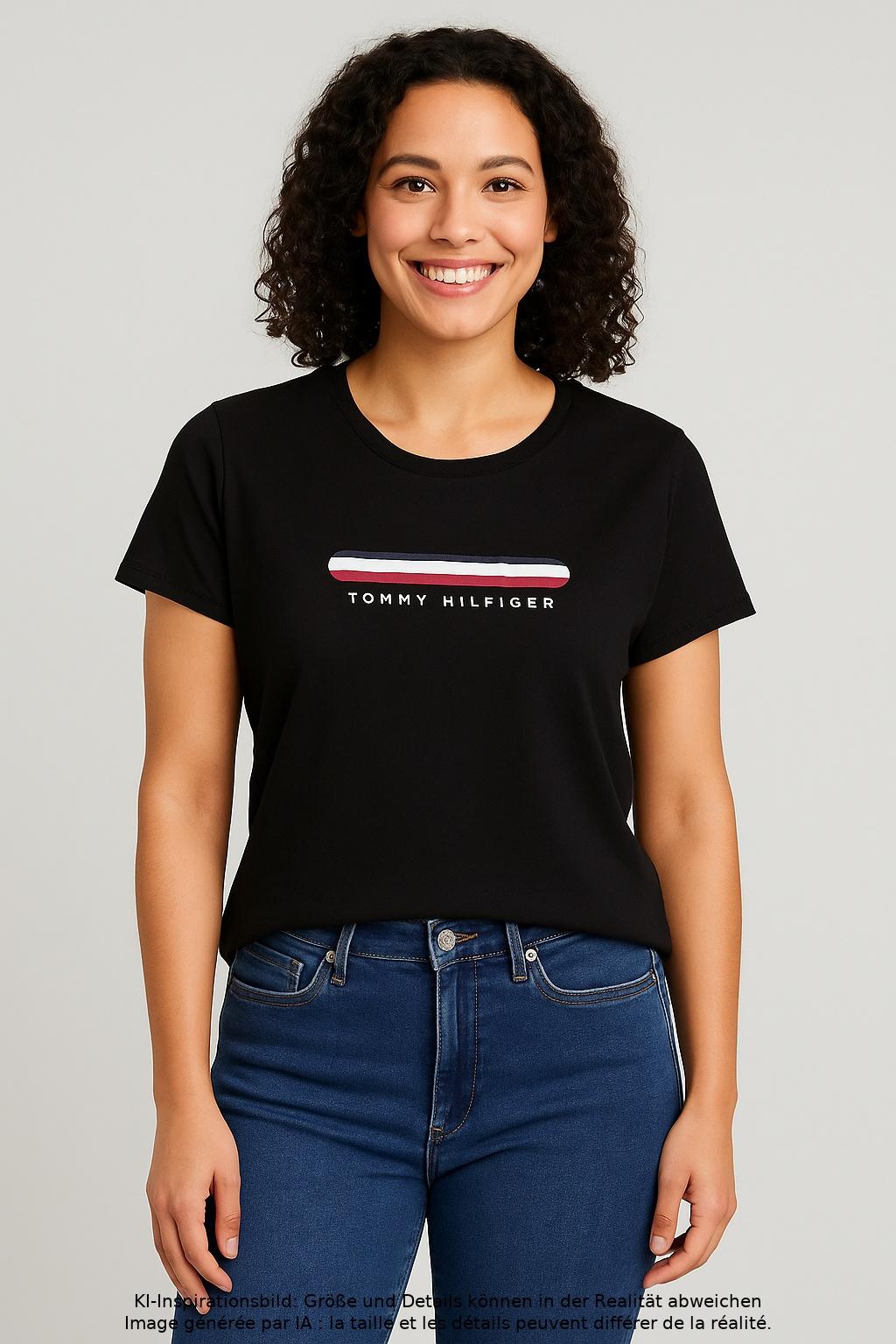 

Tommy Hilfiger Damen T-Shirt, schwarz, Gr. 38