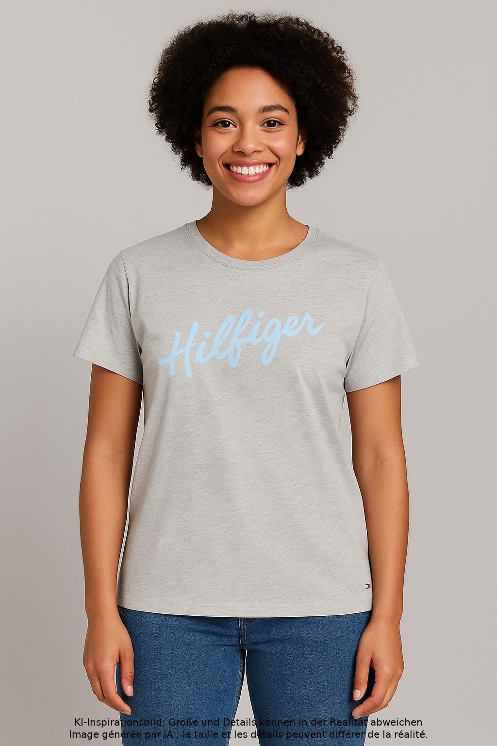 

Tommy Hilfiger Damen T-Shirt, grau, Gr. 42