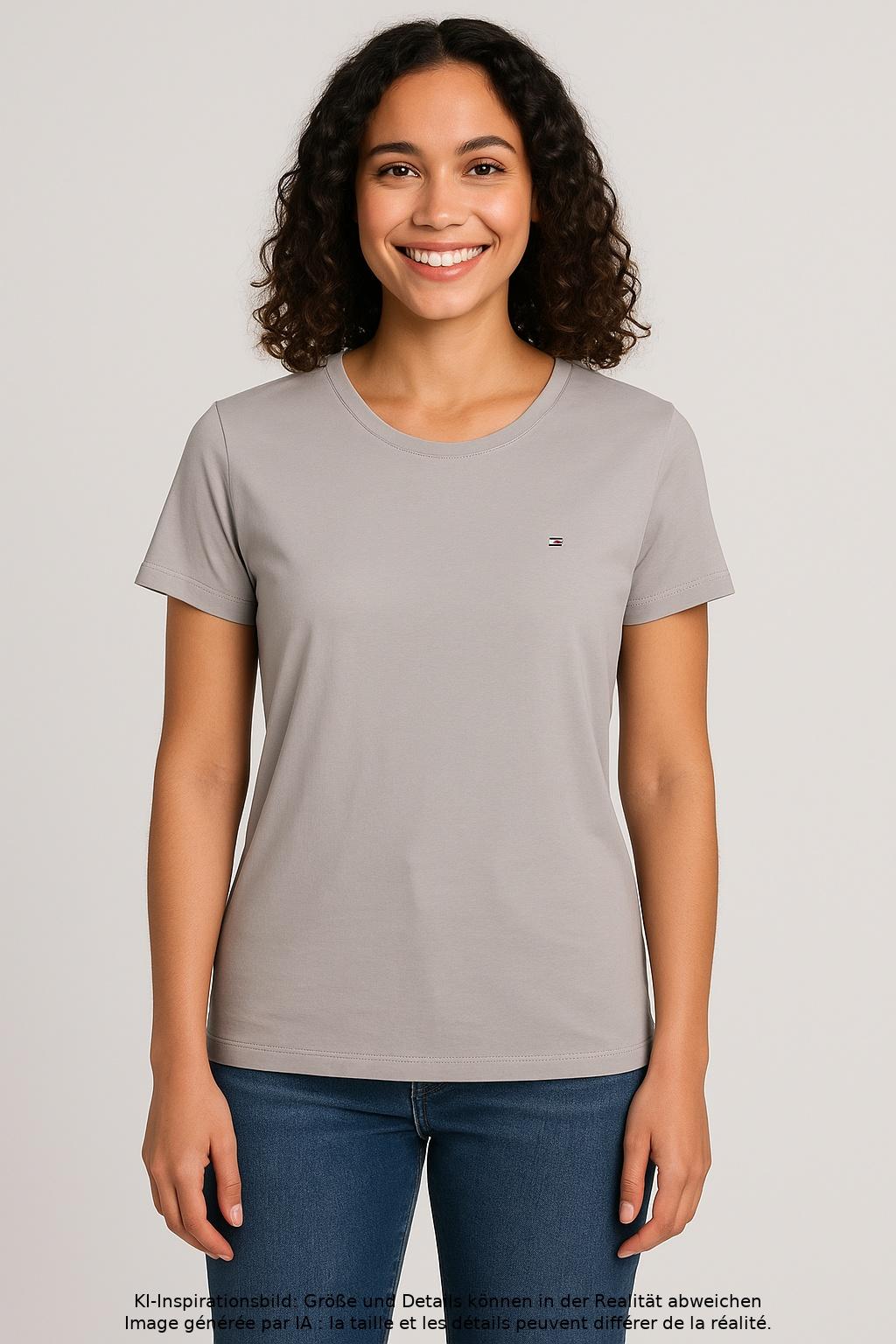 

Tommy Hilfiger Damen T-Shirt, grau, Gr. 36