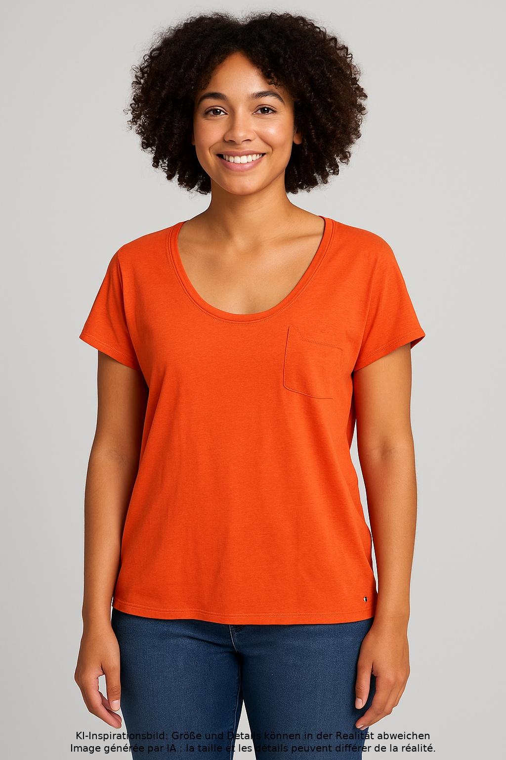 

Tommy Hilfiger Damen T-Shirt, orange, Gr. 44
