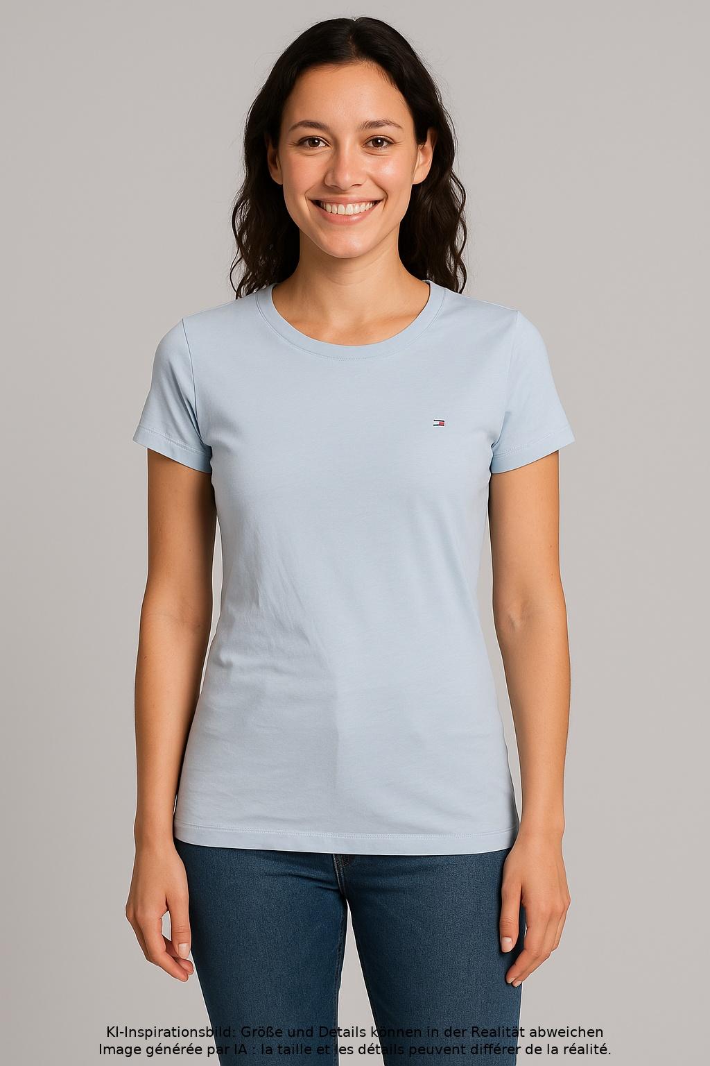 

Tommy Hilfiger Damen T-Shirt, hellblau, Gr. 34