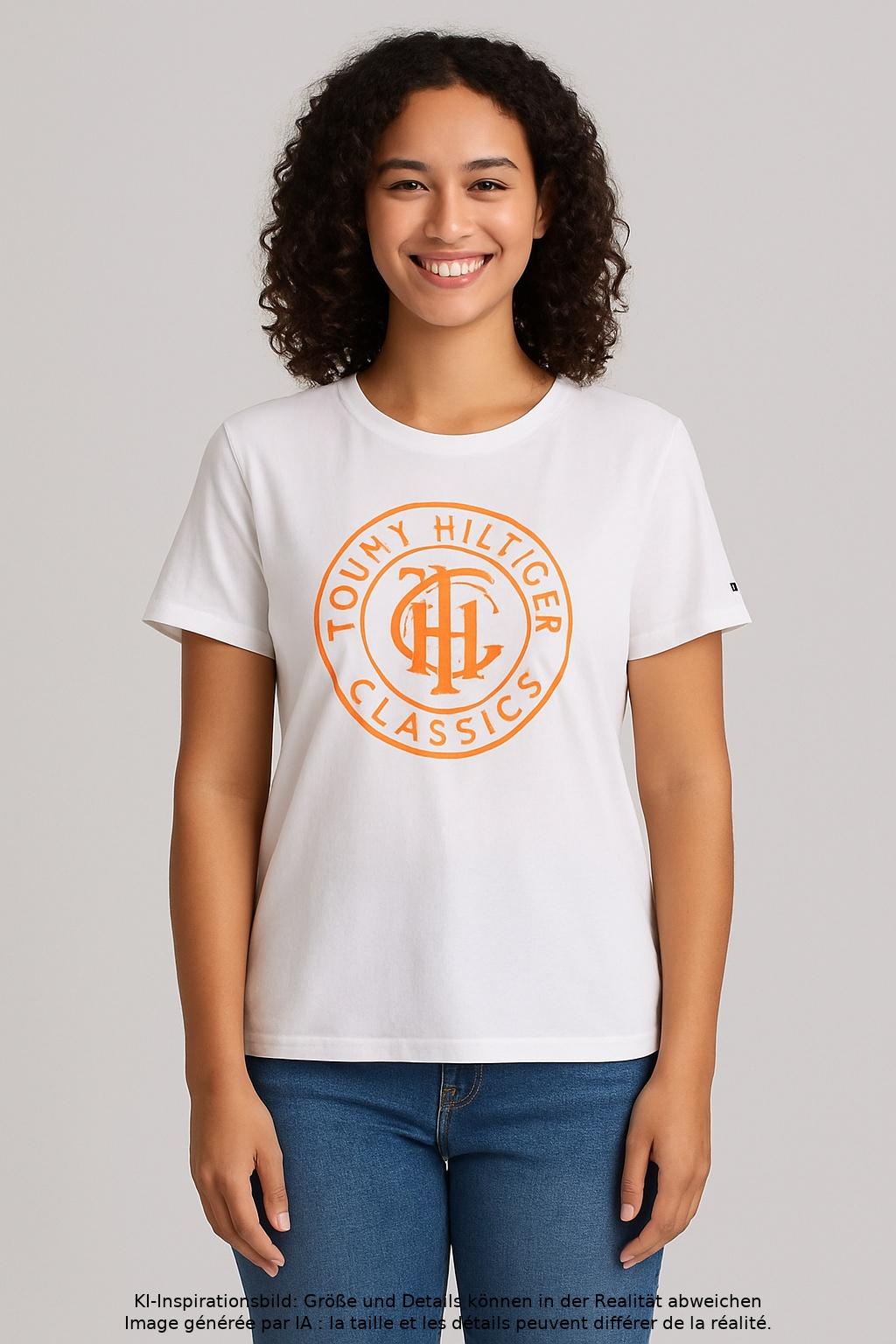 

Tommy Hilfiger Damen T-Shirt, weiß, Gr. 42