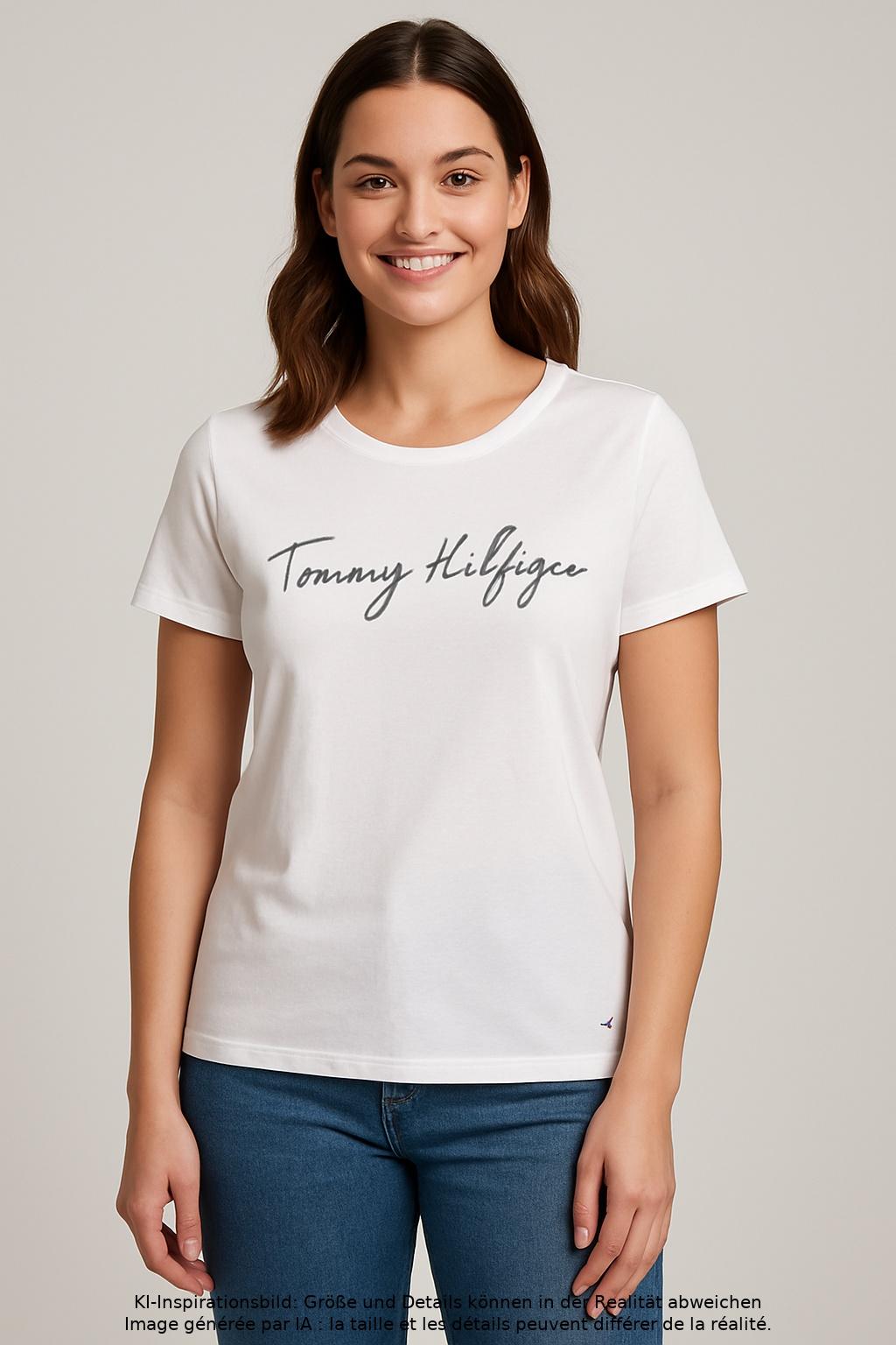 

Tommy Hilfiger Damen T-Shirt, weiß, Gr. 42