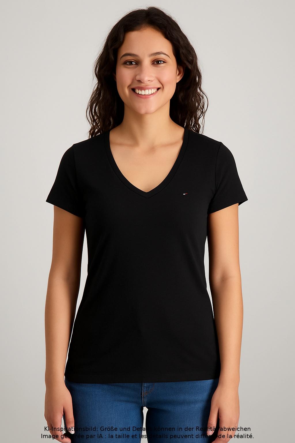 

Tommy Hilfiger Damen T-Shirt, schwarz, Gr. 36