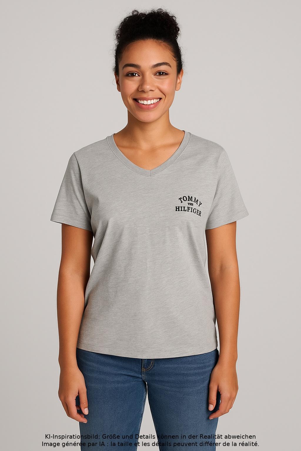 

Tommy Hilfiger Damen T-Shirt, grau, Gr. 42