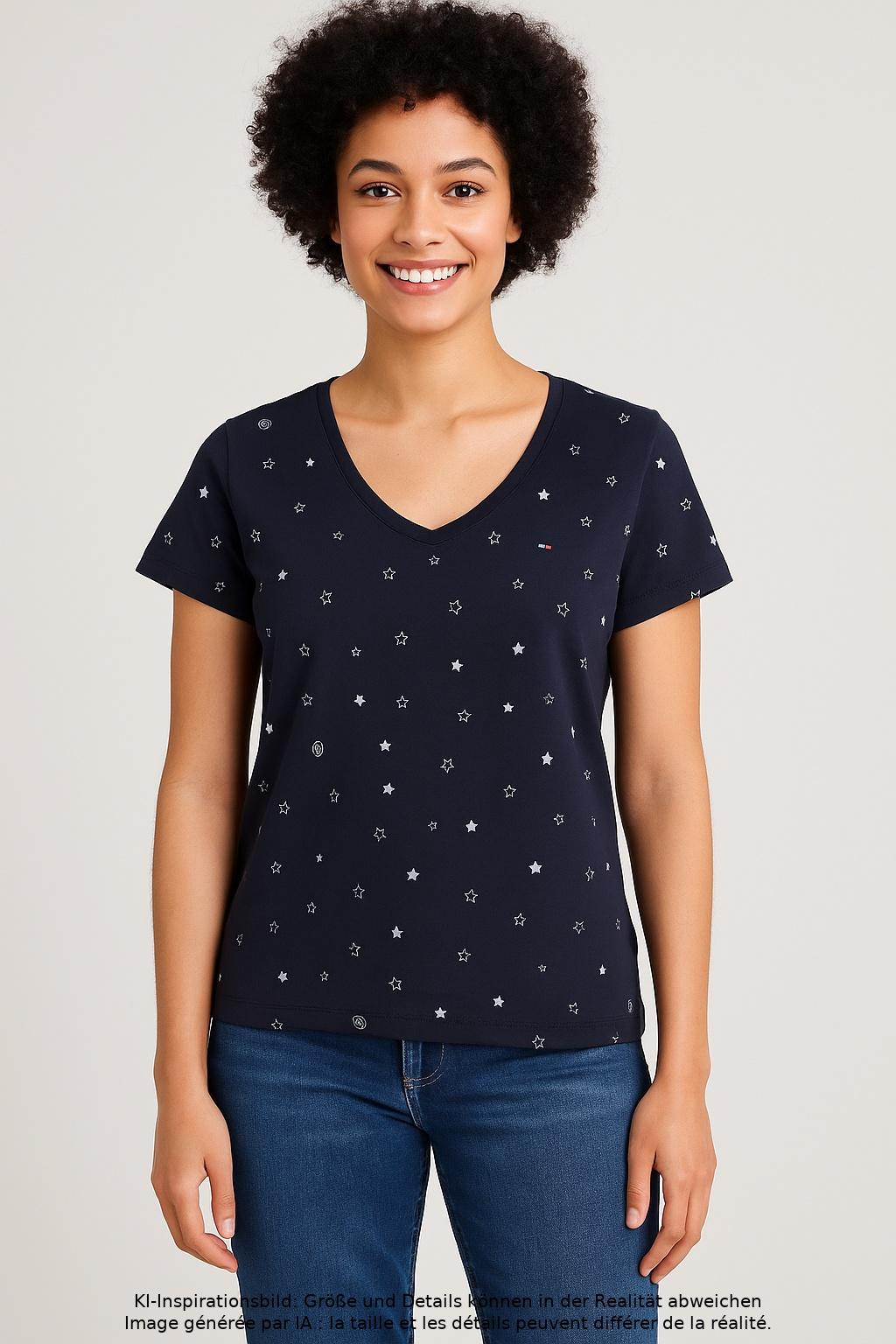 

Tommy Hilfiger Damen T-Shirt, mehrfarbig, Gr. 42