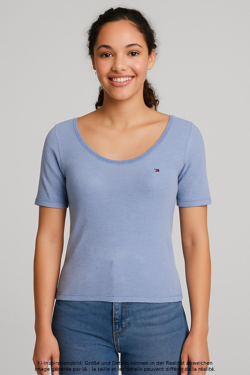 

Tommy Hilfiger Damen T-Shirt, hellblau, Gr. 38