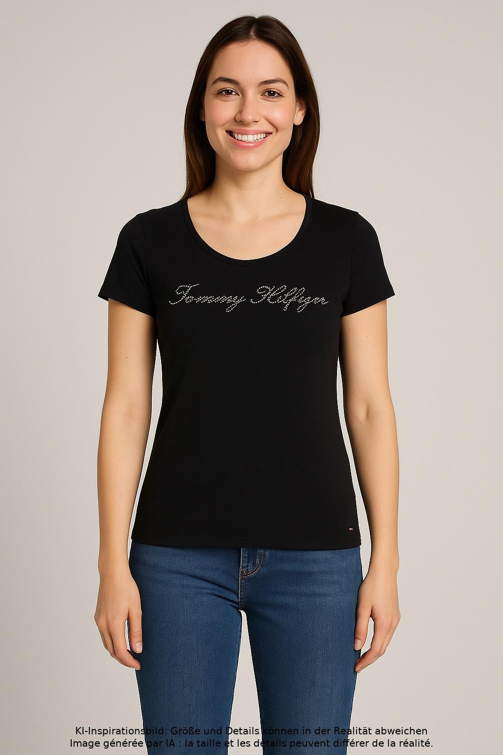 

Tommy Hilfiger Damen T-Shirt, schwarz, Gr. 38