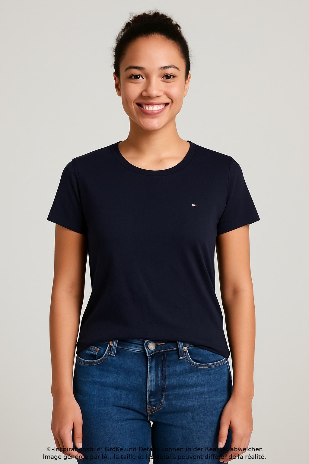 

Tommy Hilfiger Damen T-Shirt, marineblau, Gr. 32