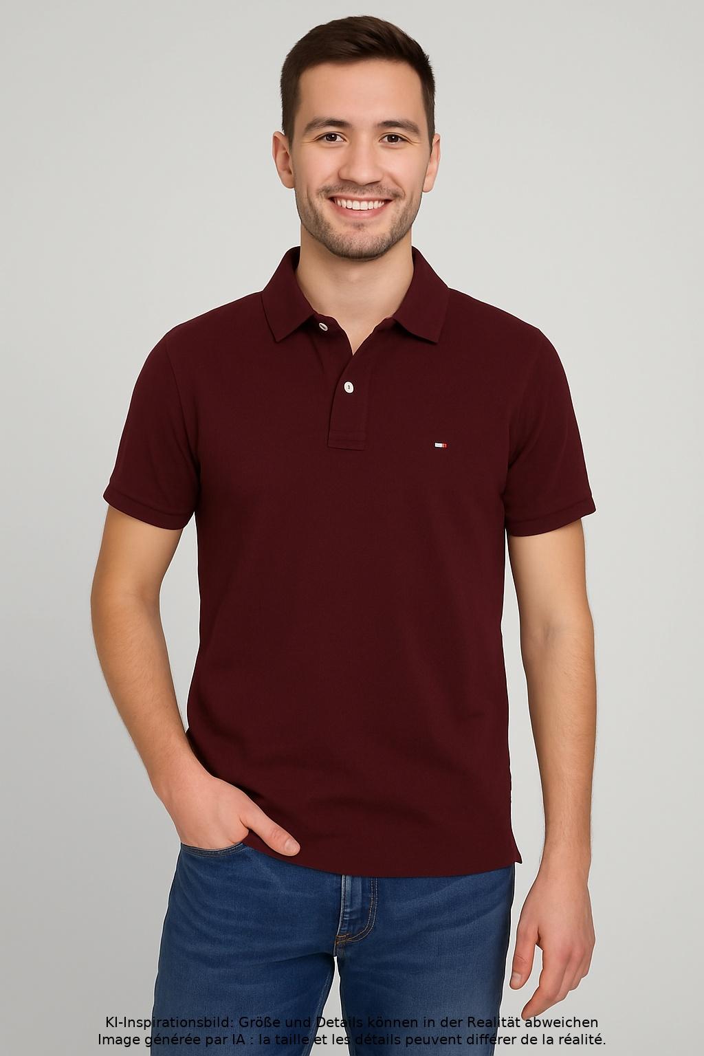 

Tommy Hilfiger Herren Poloshirt, bordeaux, Gr. 48