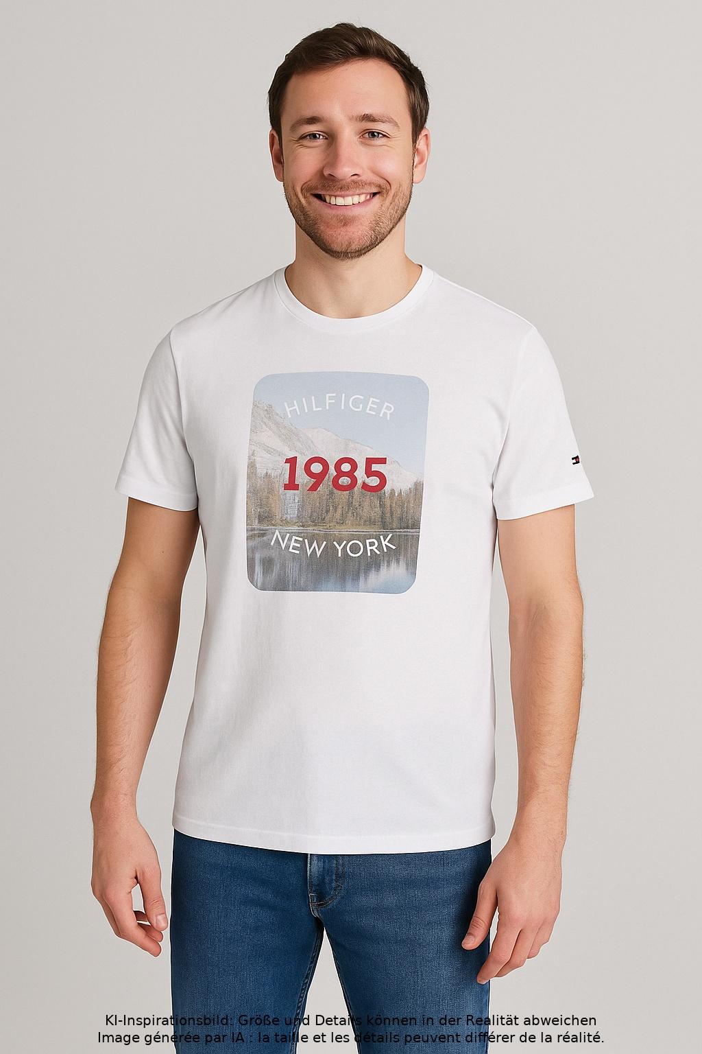 

Tommy Hilfiger Herren T-Shirt, weiß, Gr. 46