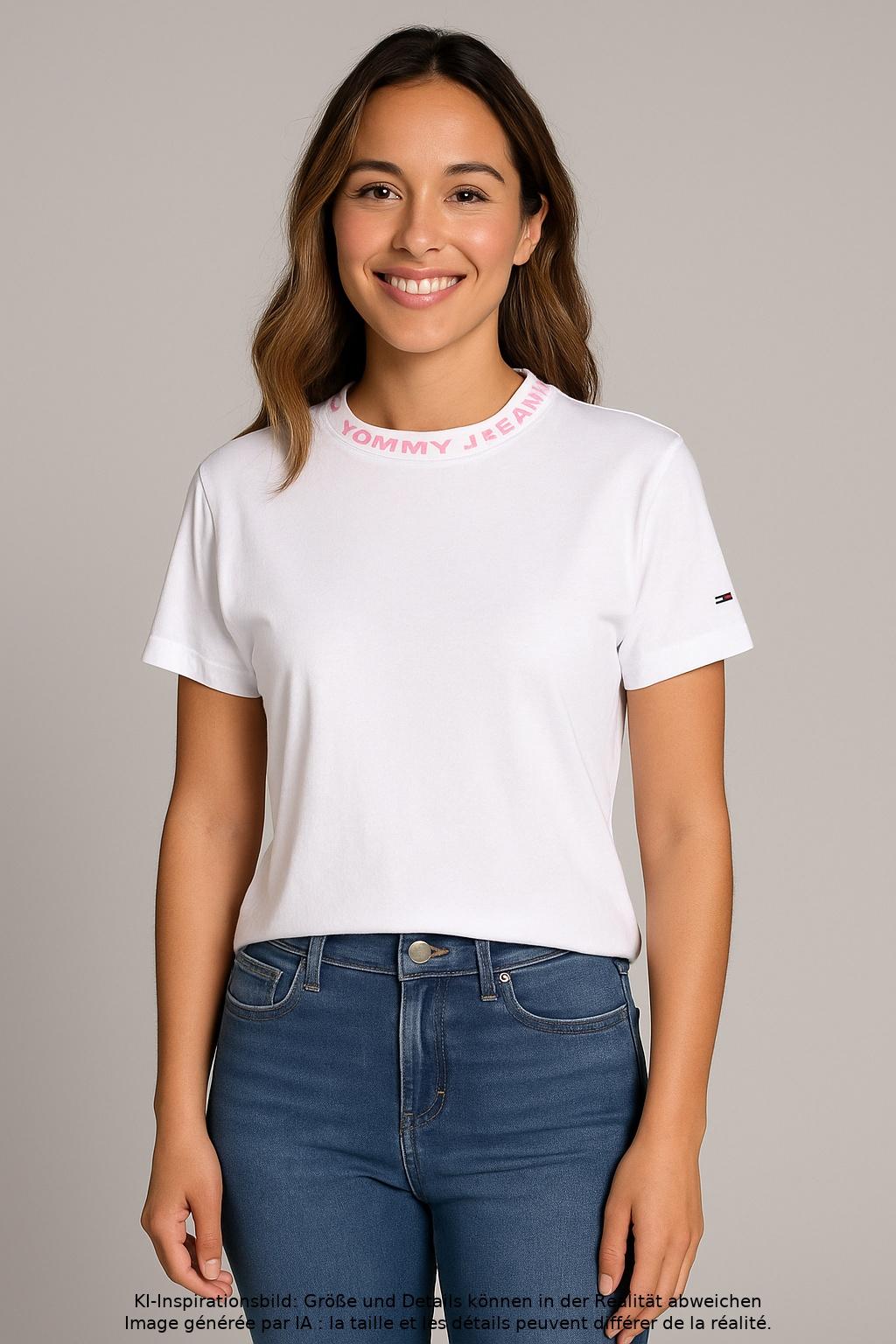

Tommy Jeans Damen T-Shirt, weiß, Gr. 36