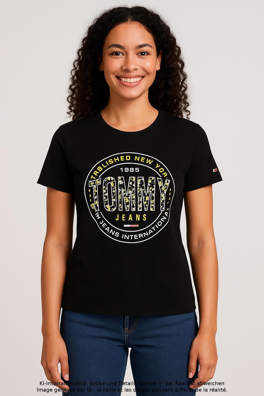 

Tommy Jeans Damen T-Shirt, schwarz, Gr. 36