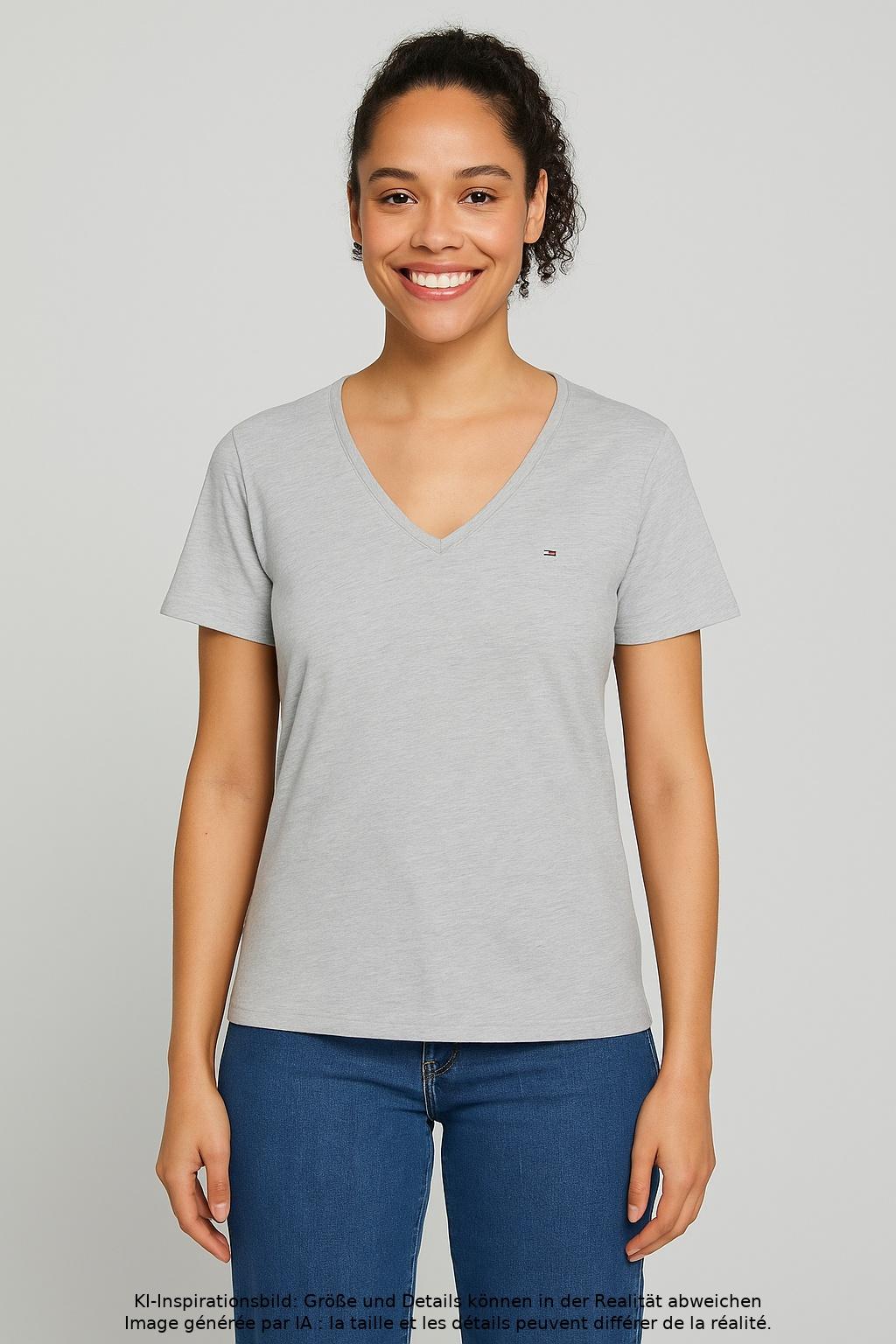 

Tommy Jeans Damen T-Shirt, grau, Gr. 38