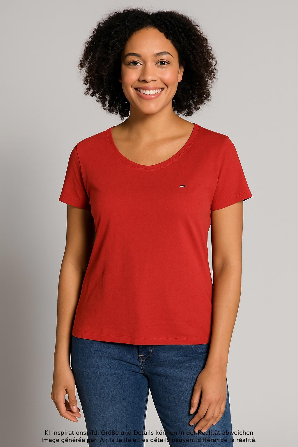 

Tommy Jeans Damen T-Shirt, rot, Gr. 38