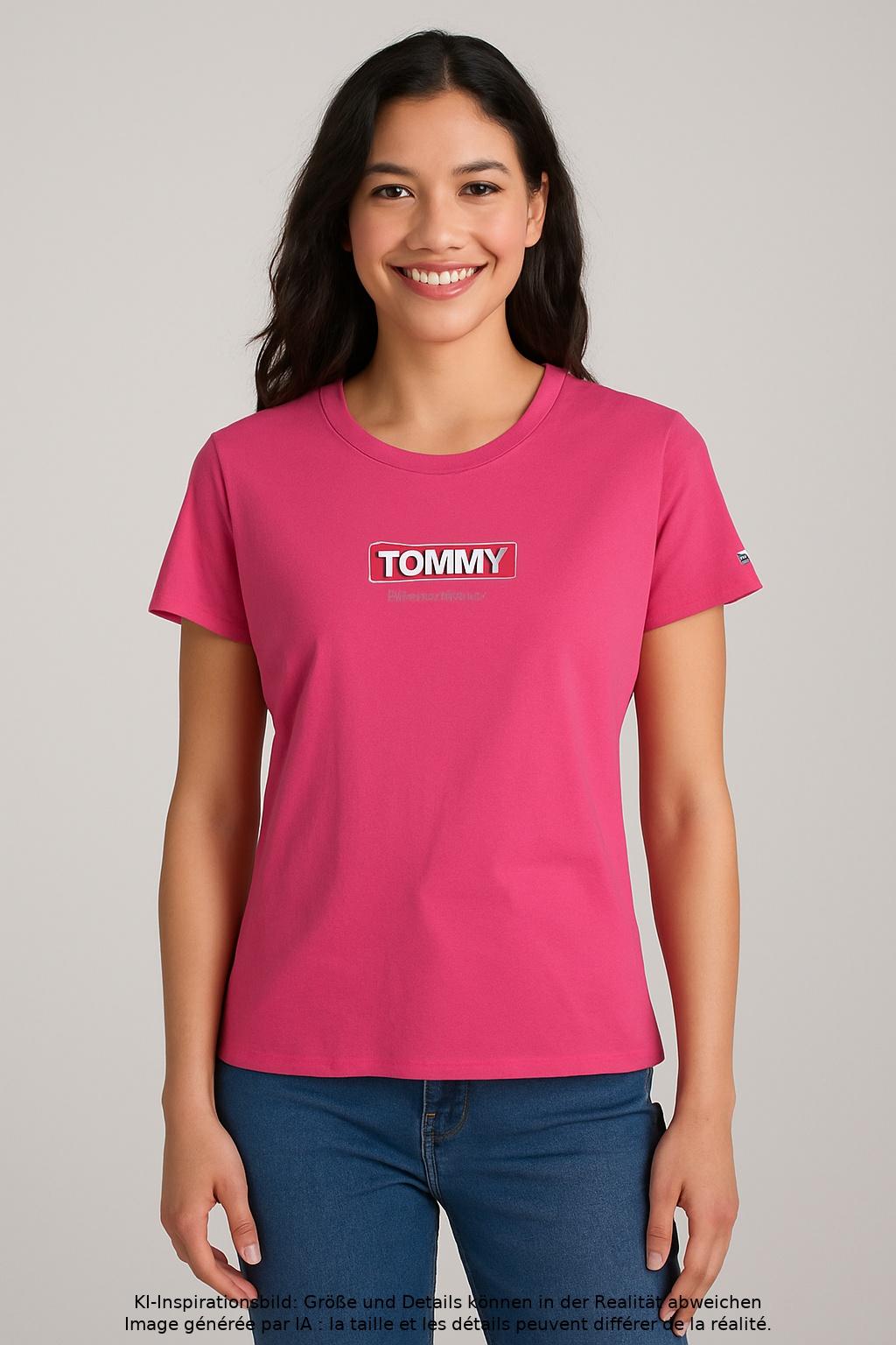 

Tommy Jeans Damen T-Shirt, pink, Gr. 36