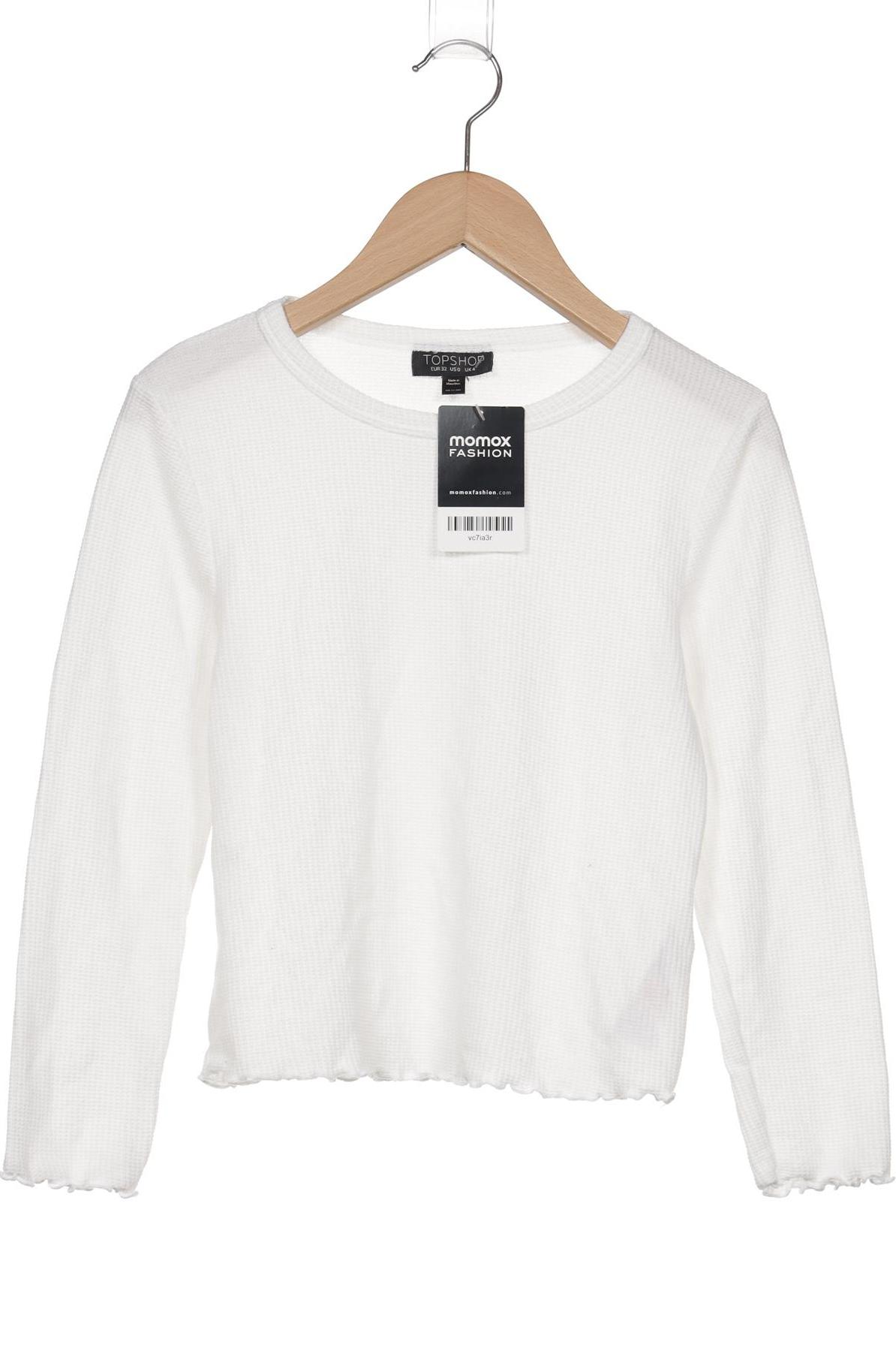 

Topshop Damen Langarmshirt, weiß, Gr. 32
