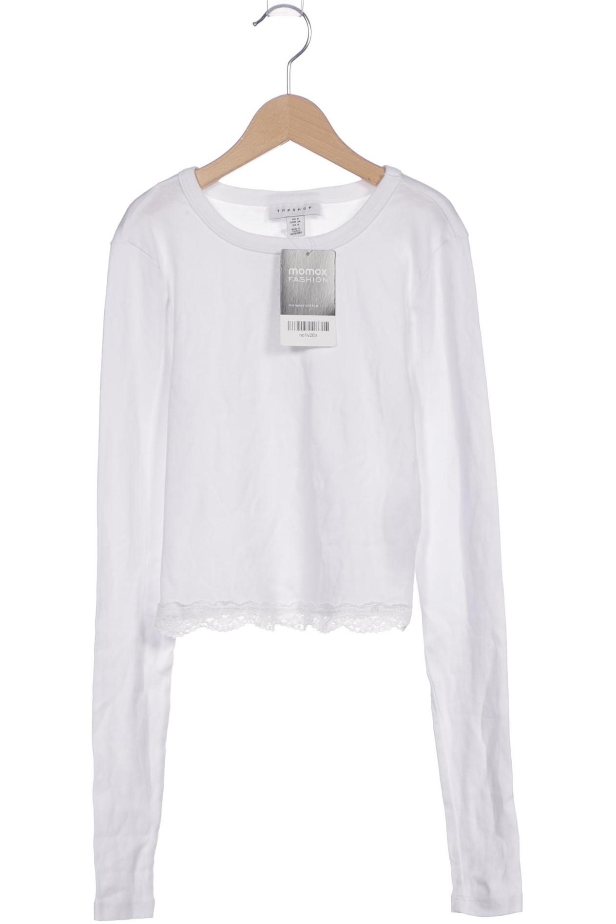 

Topshop Damen Langarmshirt, weiß, Gr. 36
