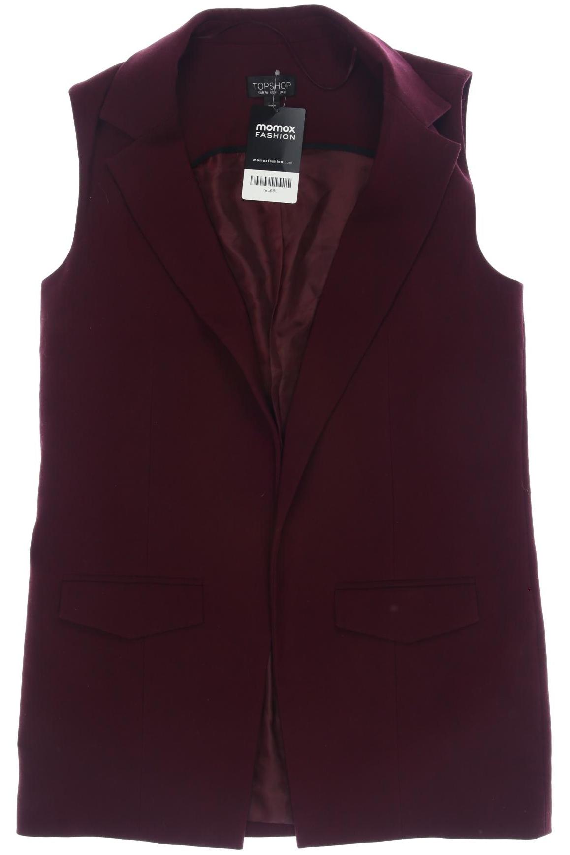 

Topshop Damen Weste, bordeaux, Gr. 36