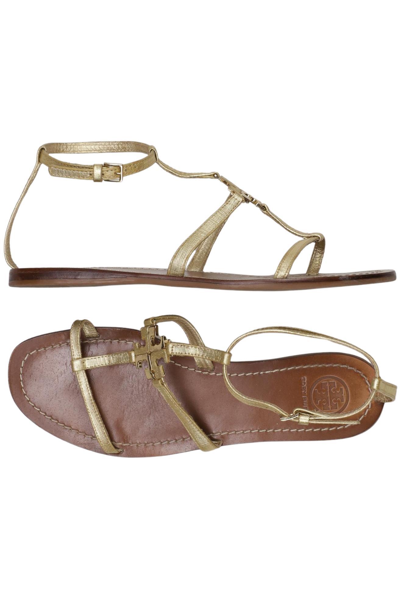 

Tory Burch Damen Sandale, gold, Gr. 8