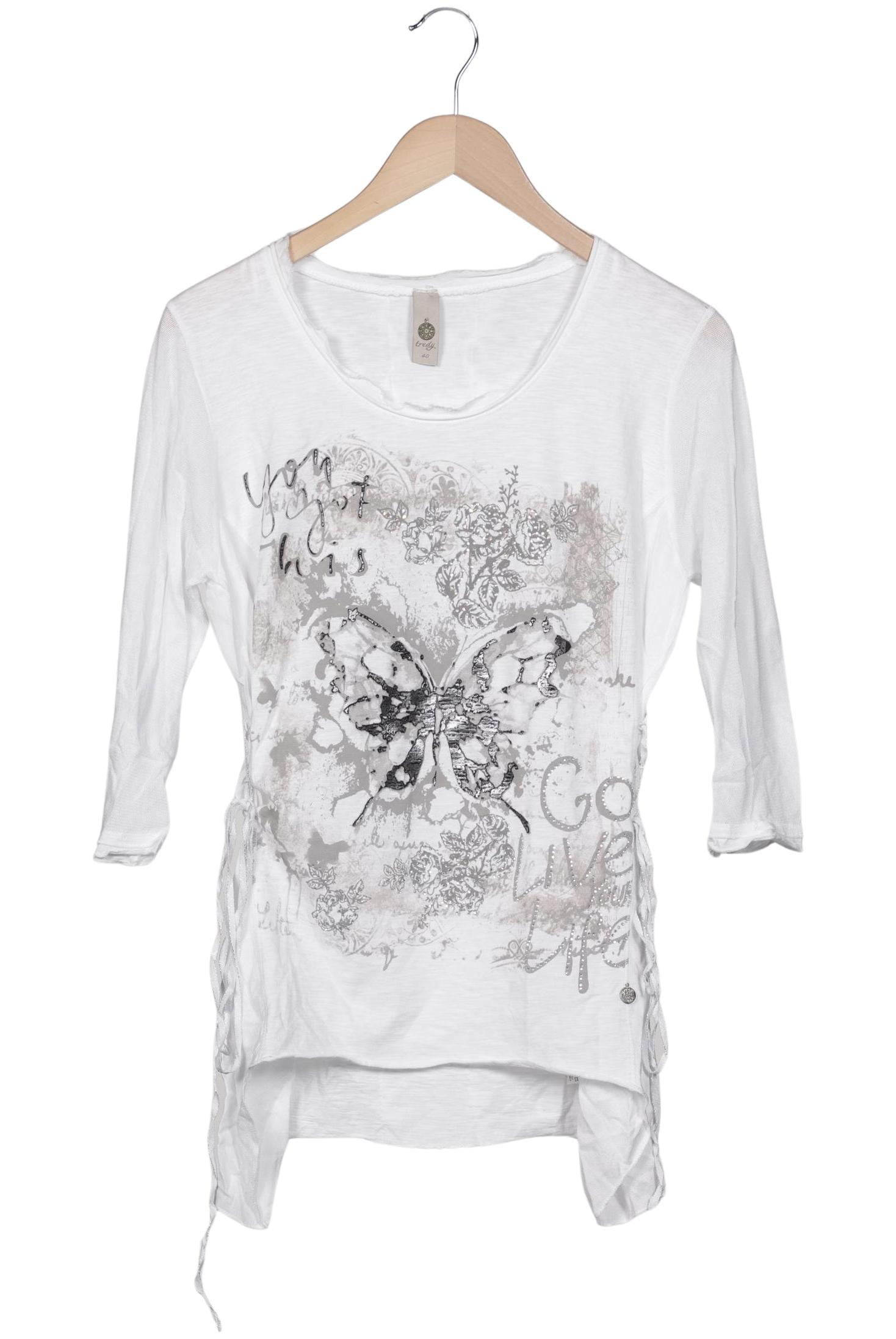 

tredy Damen Langarmshirt, weiß, Gr. 40