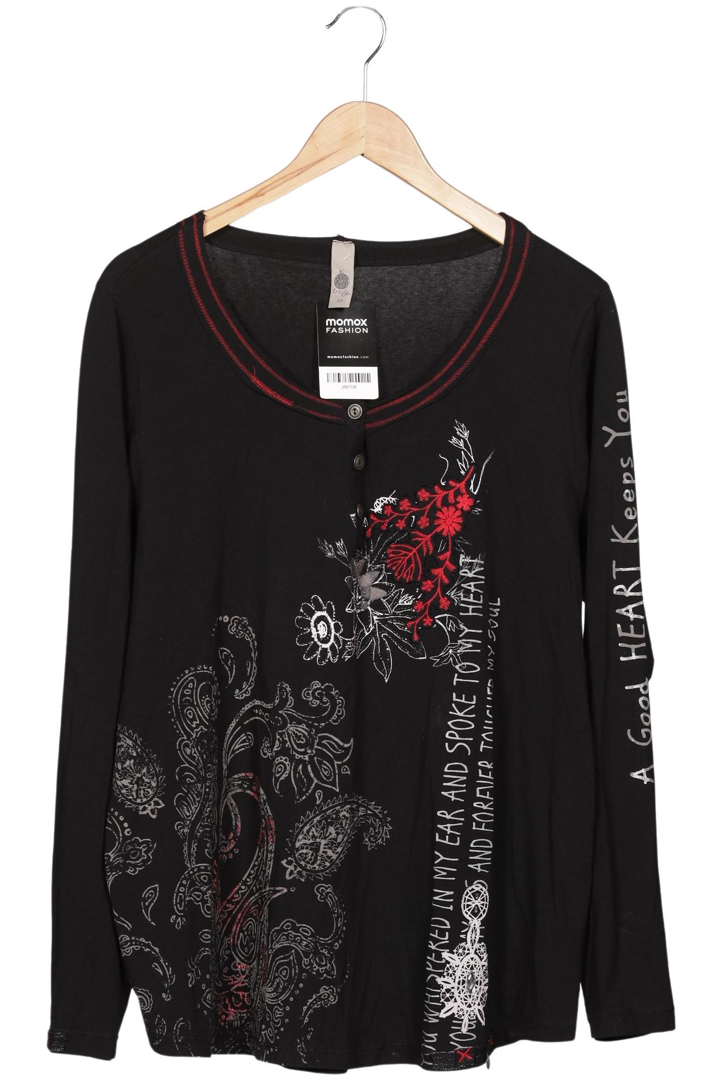 

tredy Damen Langarmshirt, schwarz, Gr. 48