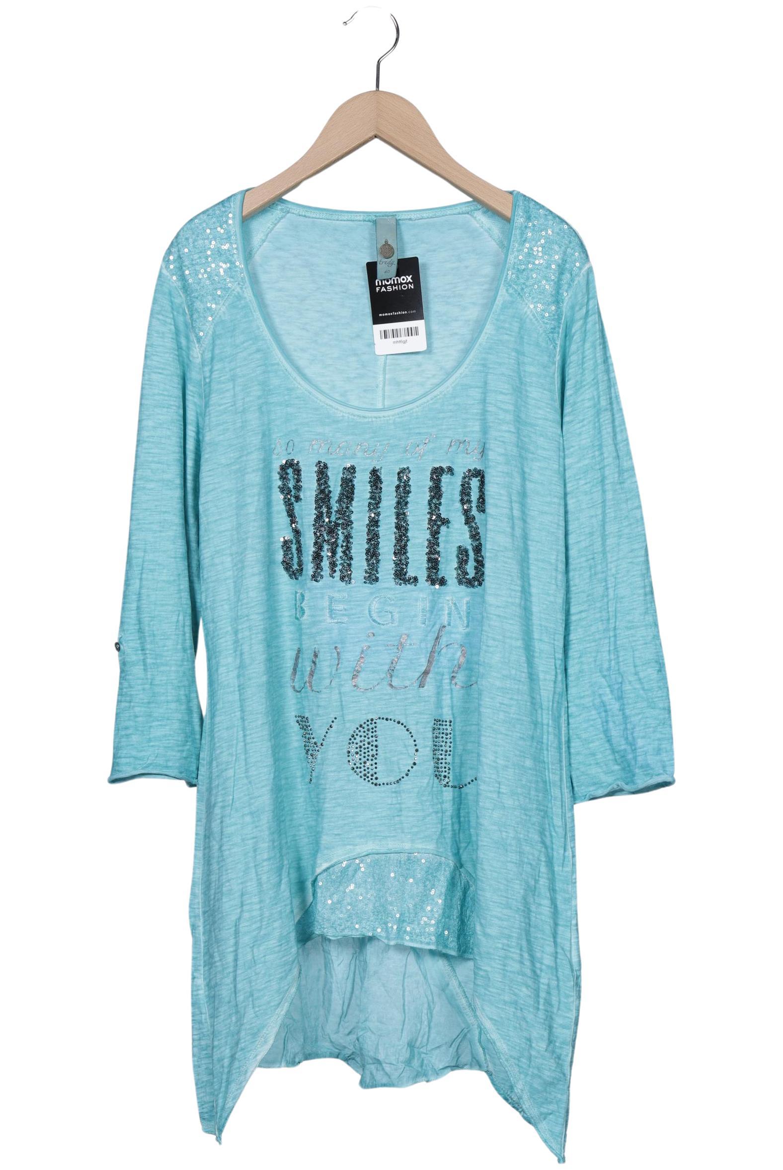 

tredy Damen Langarmshirt, türkis, Gr. 40