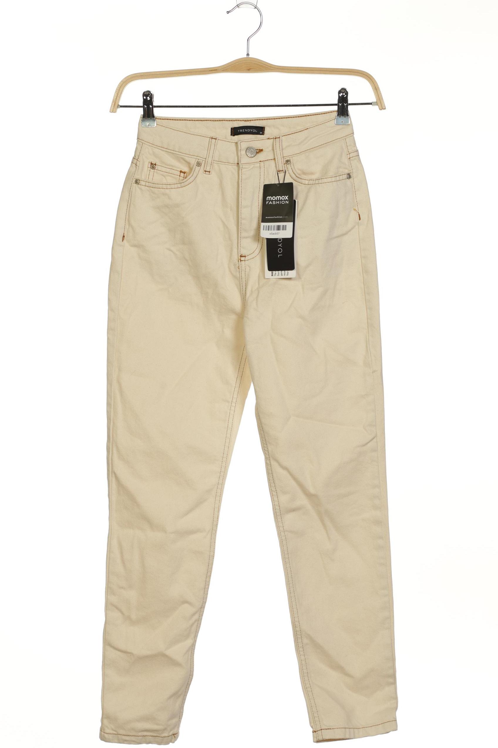 

Trendyol Damen Jeans, cremeweiß, Gr. 32