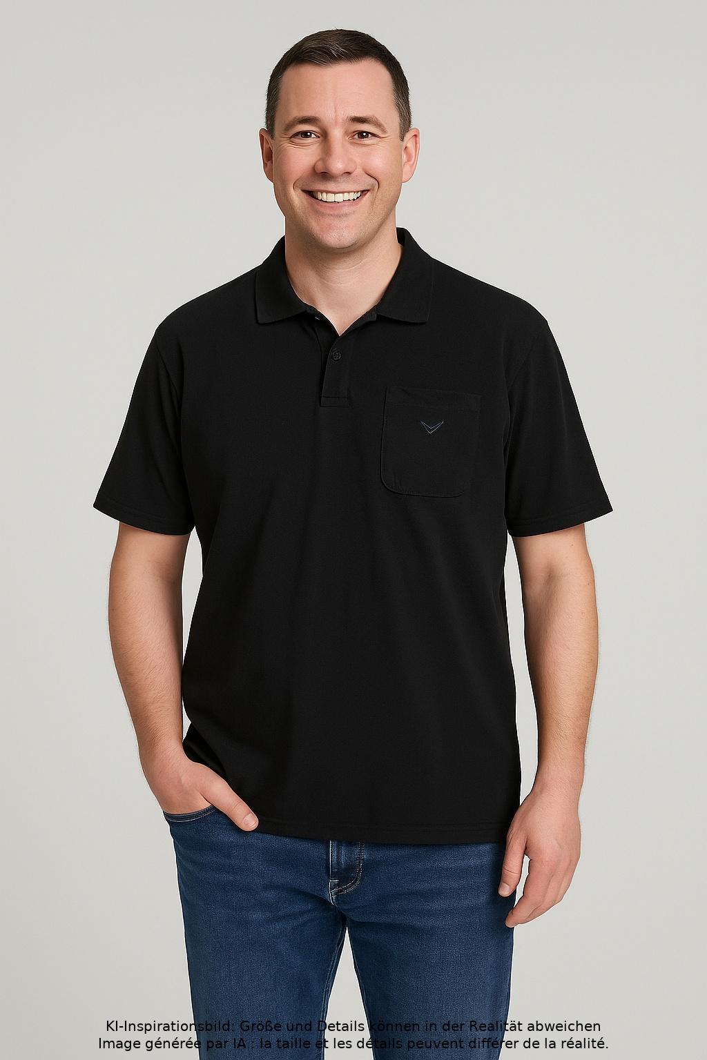 

Trigema Herren Poloshirt, schwarz, Gr. 54