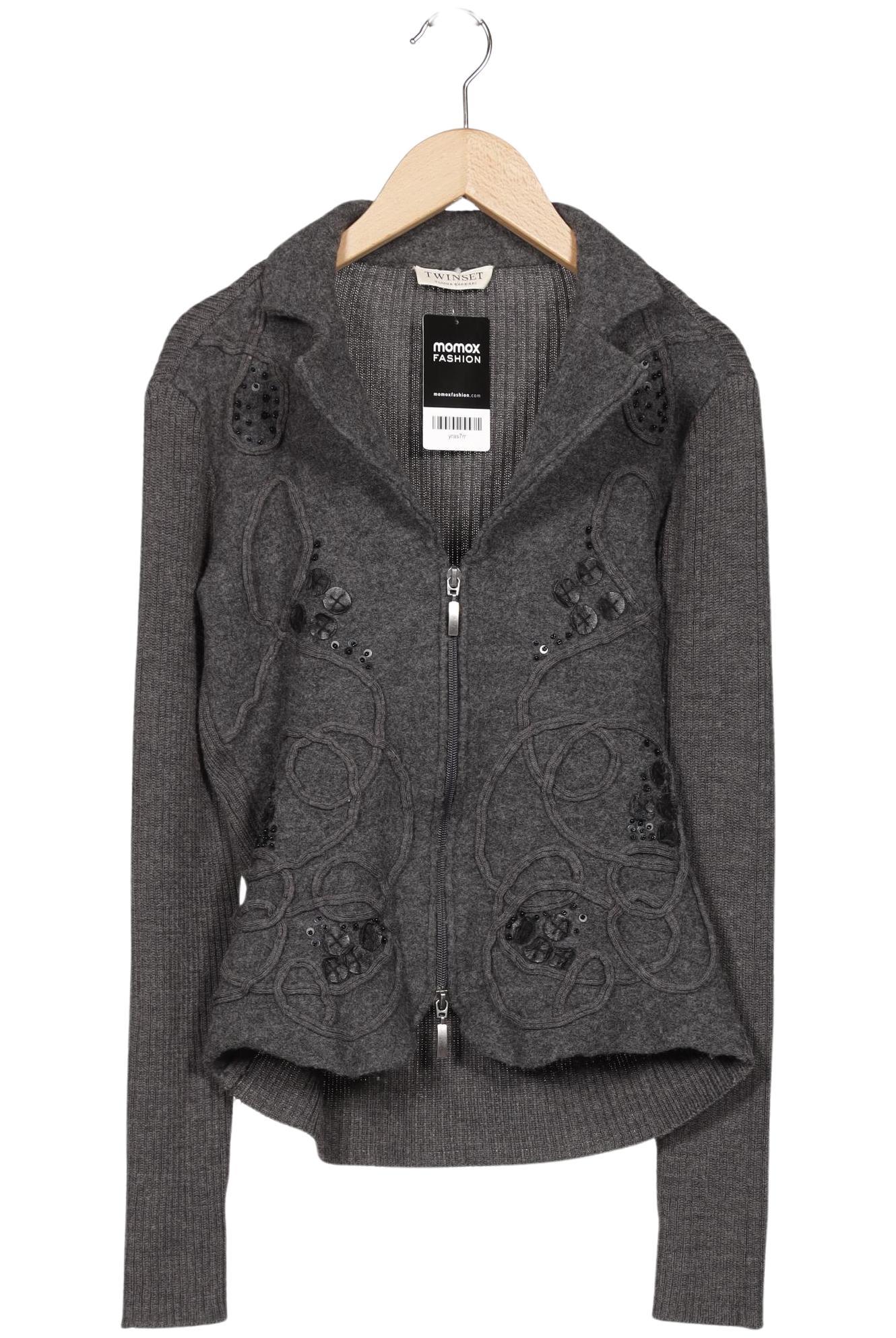 

Twinset Damen Strickjacke, grau, Gr. 36