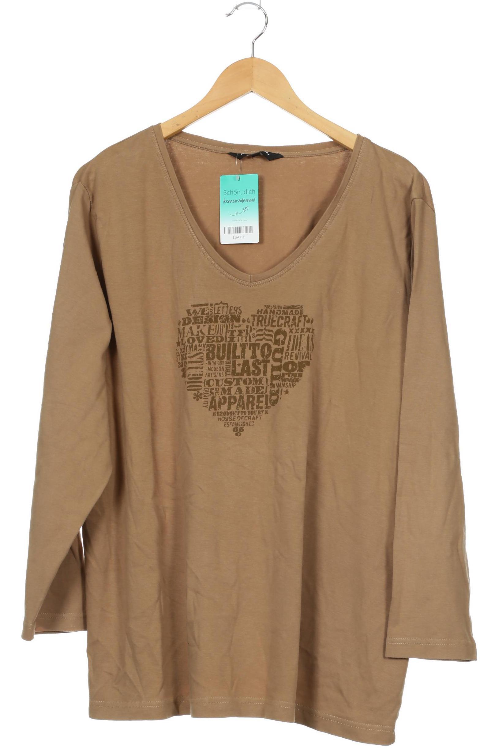 

Ulla Popken Damen Langarmshirt, beige, Gr. 50