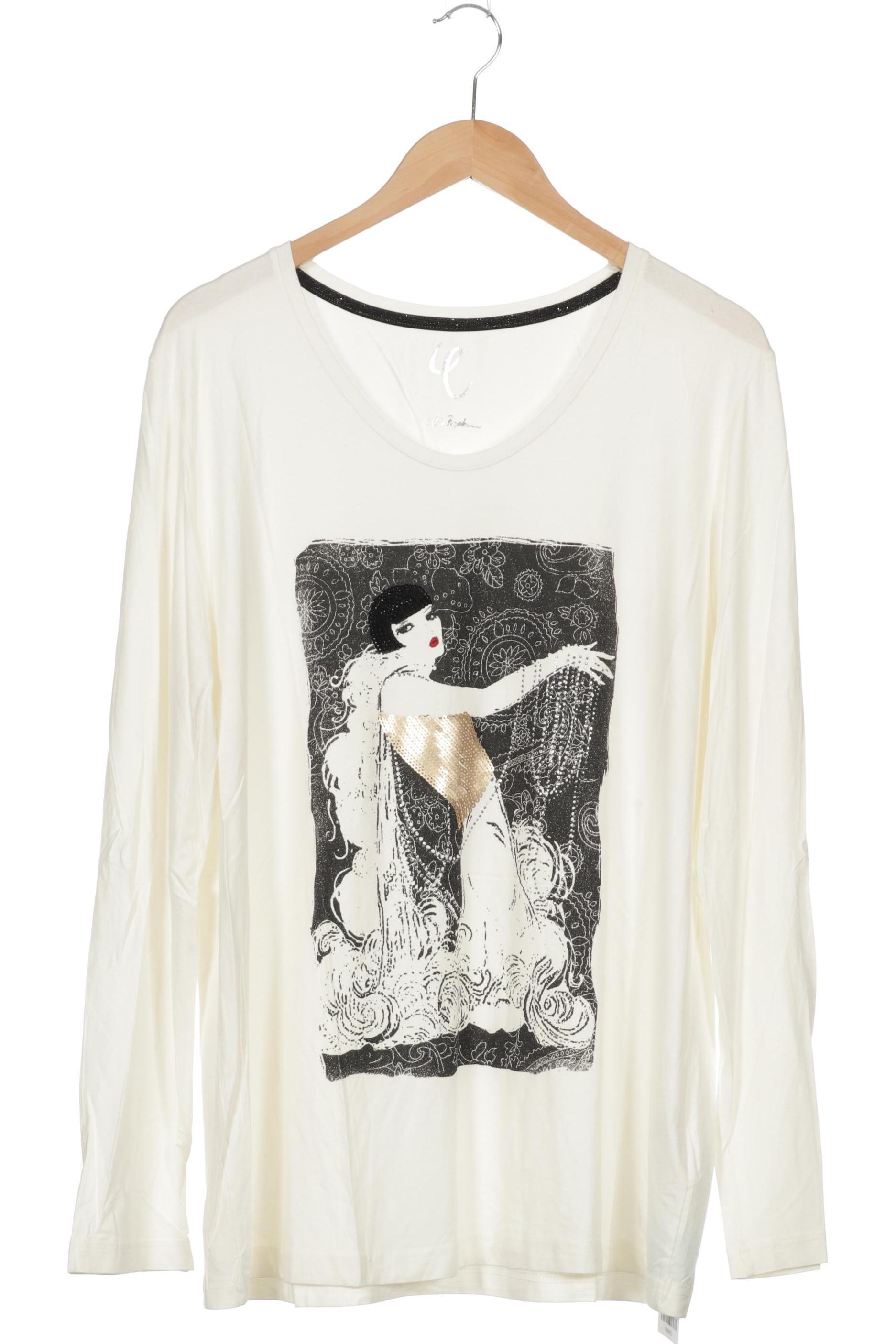 

Ulla Popken Damen Langarmshirt, weiß, Gr. 46