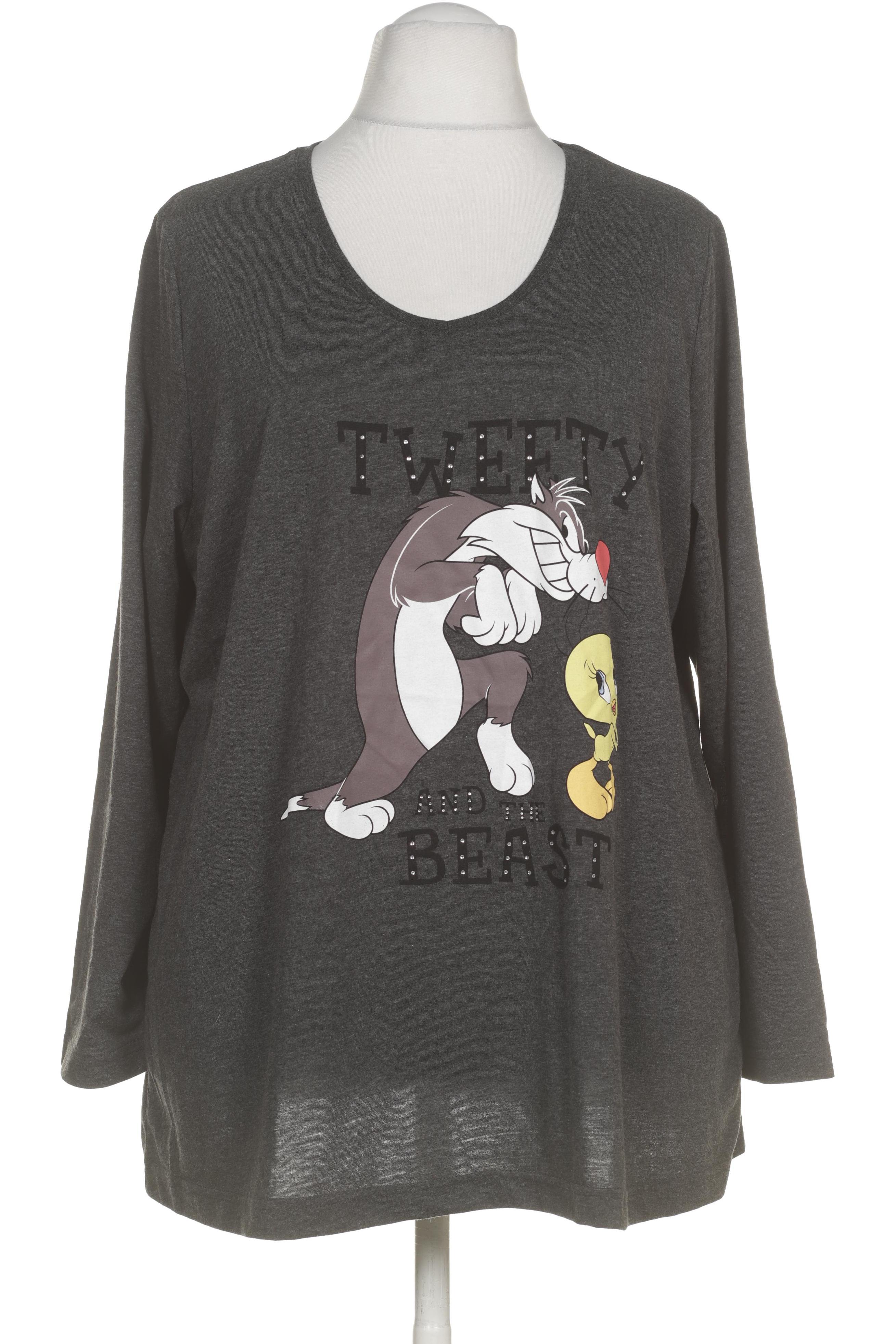 

Ulla Popken Damen Langarmshirt, grau, Gr.