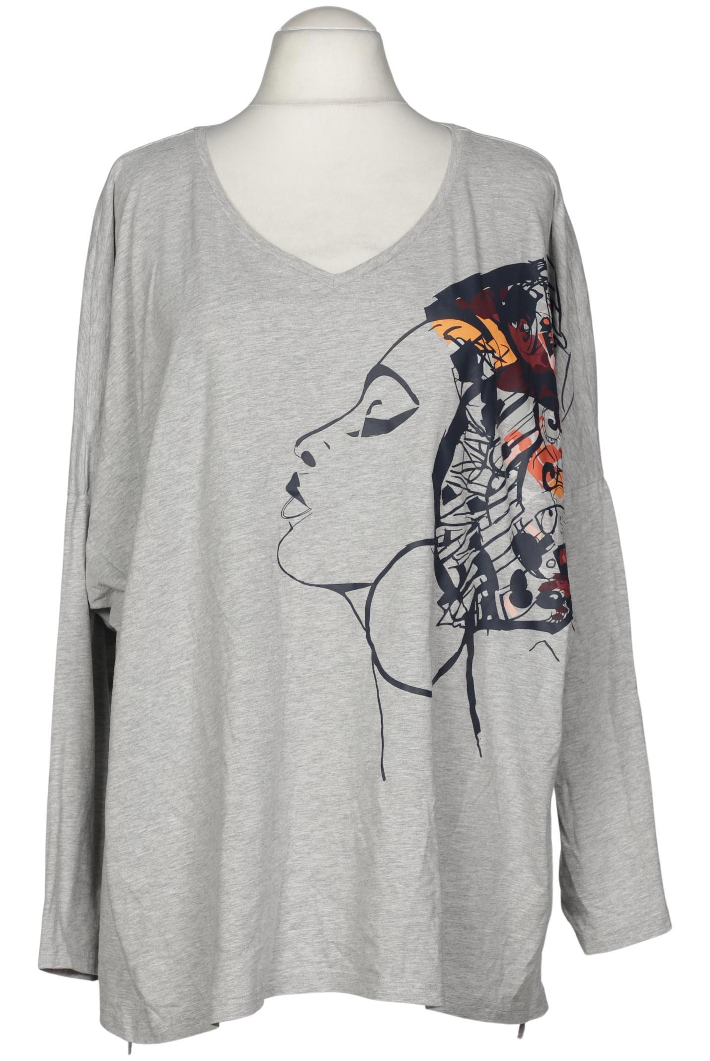 

Ulla Popken Damen Langarmshirt, grau, Gr. 58
