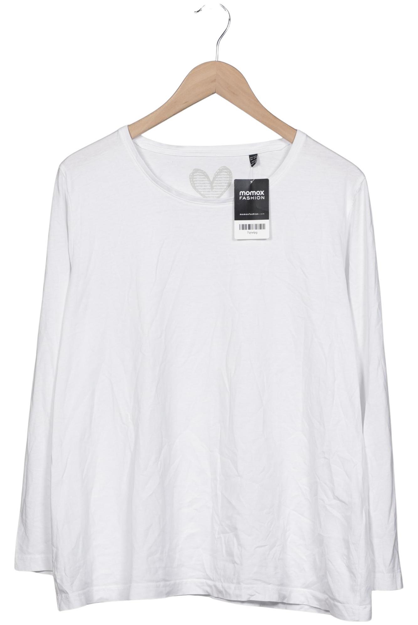 

Ulla Popken Damen Langarmshirt, weiß, Gr. 46