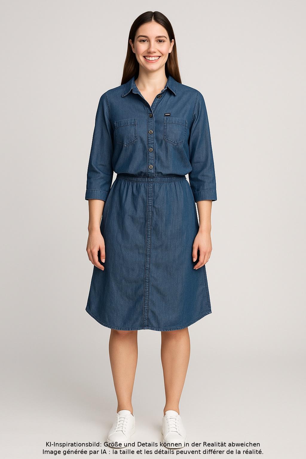 

Ulla Popken Damen Kleid, blau, Gr. 44